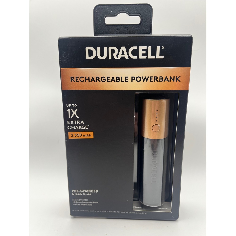 Duracell‎ Rechargeable Powerbank 3350 mAh Portable Charger Black Copper PB1